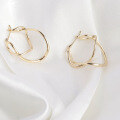 wholesale Metal: S925 Silver Gold Plated Dunli Jewelry Japanese Minimalist Line Earrings Fashion OL Earrings for Women New Wholesale-0-1