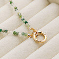 wholesale S925 Silver Plated 14K Gold Japanese Retro Light Luxury Aqua Agate Necklace-0-0