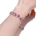 wholesale S925 silver jewelry live new style luxury pave full diamond pigeon blood red bracelet with high-end festive exquisite elegance-0-4