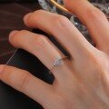 wholesale 18K White Gold Diamond Inlaid Ring Ladies Simple 14K Yellow Gold Zircon Jewelry Manufacturer Direct Wholesale-0-1