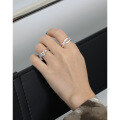 wholesale S925 Sterling Silver Korean Version Ins Niche Light Luxury Design Sense Internet-famous Ring Simple Zircon Ring for Women-0-3