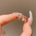 wholesale S925 Sterling Silver Plated with 18K Rose Gold Ruby Pigeon Blood Red Gemstone Ring Vintage Luxury Diamond-Encrusted Colored Gemstone Band-0-3