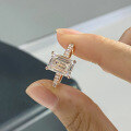 wholesale S925 Sterling Silver High-Carbon Diamond Ring, Zhuo Zhifang Jewelry New 7*10mm Rectangle Sugar Ring,-0-3