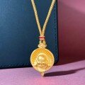 wholesale 18K gold-plated minimalist adjustable rope-style New Chinese antique-inspired Buddha pendant necklace for women-0-0