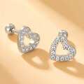 wholesale S925 sterling silver Amazon best-selling exclusive petite heart-shaped stud earrings with diamond accents, versatile and stylish for women-0-3