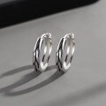 wholesale S925 Sterling Silver Maker's Retro Stripe Ear Clasp, Minimalist and Versatile Unisex Ear Accessory-0-0