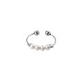 wholesale S925 Sterling Silver Ring Women's Korean Style Fresh and Simple Light Bead Open Adjustable Pearl Minimalist Light Luxury Versatile Small Retro Hand Jewelry J8224-0-4