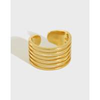 wholesale S925 Sterling Silver 1118 Korean Multi-Layer Ring Ins New Minimalist Personality Line Open Adjustable Ring for Women-Platinum [No. 13/Adjustable] Opening adjustable