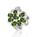 wholesale S925 Silver Natural Topaz Garnet Ring, European and American Style Personality Diopside Gemstone Ring Hot Seller-0-4