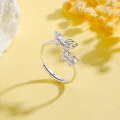 wholesale S925 Sterling Silver Two Butterfly Filigree Ring, Ethereal Ins-Style Forest-Inspired Gentle and Unique High-End Design Versatile Band-0-3