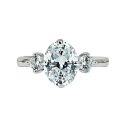 PT950 Plated Oval 2ct Moissanite Women's Engagement Ring-0-4