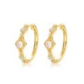 wholesale S925 Sterling Silver Gold Plated Japanese Korean New Fashionable and Unique Synthetic Opal Earrings Retro Style Women's Wholesale from Manufacturer-0-4