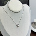 wholesale S925 Sterling Silver Balance Beam Full Diamond Pearl Pendant Necklace, Light Luxury Niche Design, Elegant and Versatile Shell Pearl Collarbone Chain-0-6