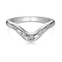 wholesale S925 Sterling Silver French Viral Ring for Women, Small and Exquisite, Light Luxury, Flexible Spinning Ring with Oval and Heart-shaped Zircon-Platinum DY121137-SW-WH 7