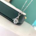 wholesale S925 Sterling Silver Cross-Border 18K Gold-Plated Moissanite Pendant Women's Minimalist Collarbone Necklace Gift for Girlfriend-0-1