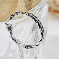 wholesale S925 Silver Twisted Star Thai Silver Retro Bracelet, Individual Literary Fashion Accessory, Niche Elegant Bangle-xb232-Thai silver