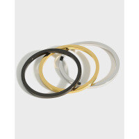 wholesale S925 Sterling Silver with 18K Gold Vacuum Plating Thin Wire Minimalist Ins Style Ring-Electric Black No. 15