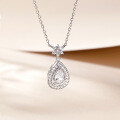 wholesale S925 silver cross-border new drop-shaped fashion brand women's small and unique European and American pear-shaped zircon pendant necklace-0-1