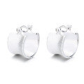 wholesale S925 Sterling Silver Frosted Concave Arc Ear Clasps, Fashionable Commute Light Luxury Style, Elegant and Versatile Earrings for Women-0-4