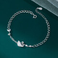 wholesale S925 silver fresh sweet ins-style niche design exquisite and simple diamond-inlaid swan bracelet S7699-0-2