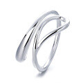 wholesale S925 Sterling Silver Korean Style Irregular Exaggerated Line Ring Creative Trendy Adjustable Index Finger Ring for Women-0-4