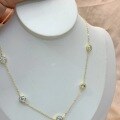 wholesale S925 Sterling Silver Simple and Versatile Moissanite Bubble Necklace, Star-studded Cross-border Choker Chain Wholesale-0-1