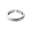 wholesale S925 Sterling Silver Brushed Matte Ring, Single Plain Circle Adjustable Open Ring, Versatile Basic Minimalist Smooth Jewelry R00499-0-4