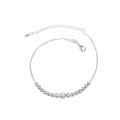 wholesale S925 silver European and American classic single-layer fifteen-chain bead ankle bracelet with a fresh matte chain bead-0-3
