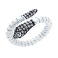 wholesale S925 Sterling Silver Snake Resin Adjustable Ring Fashion Bold Statement Christmas Accessory Unisex-0-4