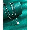 wholesale 925 Sterling Silver Freshwater Pearl Layered Necklace for Women, Minimalist and Elegant Double Layer Choker Accessory-0-5