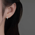 Sterling Silver Four-Prong Moissanite Stud Earrings-0-2