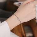 wholesale S925 Sterling Silver CD Letter Bracelet Korean Dongdaemun Minimalist Design Fashion Versatile Women's Hand Jewelry-0-2