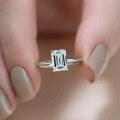 wholesale S925 Sterling Silver High Carbon Diamond Emerald Cut 7*10mm Rectangle European and American Ring Style-0-3
