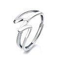 wholesale S925 Sterling Silver Minimalist Style Irregular Shaped Multi-Layer Trendy Personality Adjustable Ring for Women-0-4
