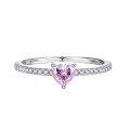 wholesale S925 Silver High Carbon Diamond Ring 5*5 Fashion Heart-shaped Small Diamond Ring Women's Jewelry Gift-0-0