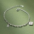 wholesale S925 silver fresh and sweet ins-style niche design diamond-encrusted ice crystal four-leaf flower bracelet S7725-0-0