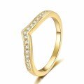 S925 Silver Cross-Border Stackable V-Shaped Ring Full-Set with D Color Moissanite-0-3