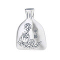 wholesale S990 Silver Etched Hollow Prajna Paramita Heart Sutra Coin Purse with Ethnic Style, Buddha Hand, and Lotus DIY Pendant-0-4
