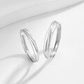 wholesale 925 Sterling Silver Twin Knot Couple Rings, Men and Women Small Unique Design Sense Light Luxury Open-Ended Matching Rings for 520 Gift for Girlfriend-0-2