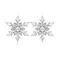 wholesale 925 Sterling Silver Christmas Snowflake Earrings Customizable with Pearl and Zircon OEM/ODM-0-5