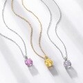 wholesale S925 silver new millennium rose-cut zirconia pendant choker necklace, lightweight luxury fashion wholesale-0-1