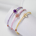 wholesale S925 Silver Exquisite Korean Style Internet Celebrity Live Broadcast Same-Ins Trend Fresh and Sweet Colored Bead Bracelet S7204-0-1
