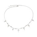 wholesale 925 Silver Cross Pendant Necklace for Women, Wholesale Halloween Jewelry with Zircon, High-End European and American Style-0-4