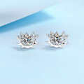 wholesale S925 Sterling Silver Adorable 1ct Moissanite Antler Stud Earrings, Simple Fashion Sparkling Cute Hypoallergenic Earrings-0-0