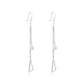 wholesale S925 Sterling Silver Long Tassel Triangular Drop Earrings Korean Style Women's Ear Hooks Cross-border New Accessories-0-4