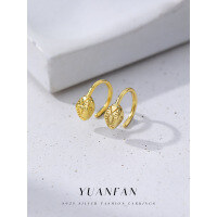 wholesale S925 Sterling Silver C-Shaped Snake Ear Hook Earring,-E3730-Gold 925 Silver