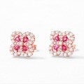 wholesale S925 sterling silver four-leaf clover earrings for women, European and American style, unique and elegant, lab-grown ruby earrings, cross-border bestseller-0-2