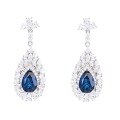 wholesale S925 silver plated with 18k gold, cultivated sapphire teardrop 2-carat earrings, TikTok's same style high-end banquet earrings for wealthy women-0-4