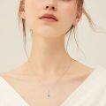 S925 Sterling Silver D Color Moissanite Teardrop Pendant Necklace-0-1