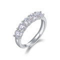 Sterling Silver Five-Pearl Moissanite Ring, Exquisite Cross-Border Jewelry Wholesale-0-3